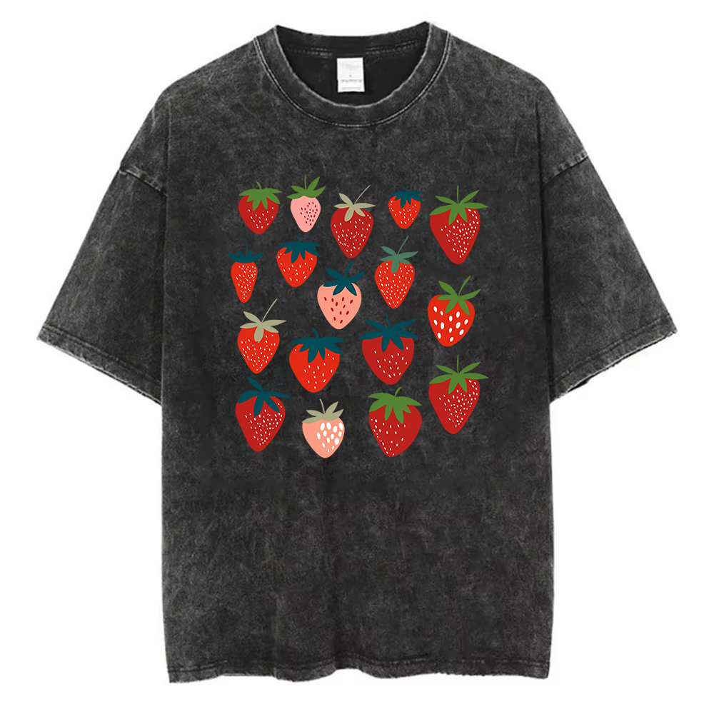 Футболка с принтом клубничного – обзор и цена Acid Wash Vintage Graphic T Shirt