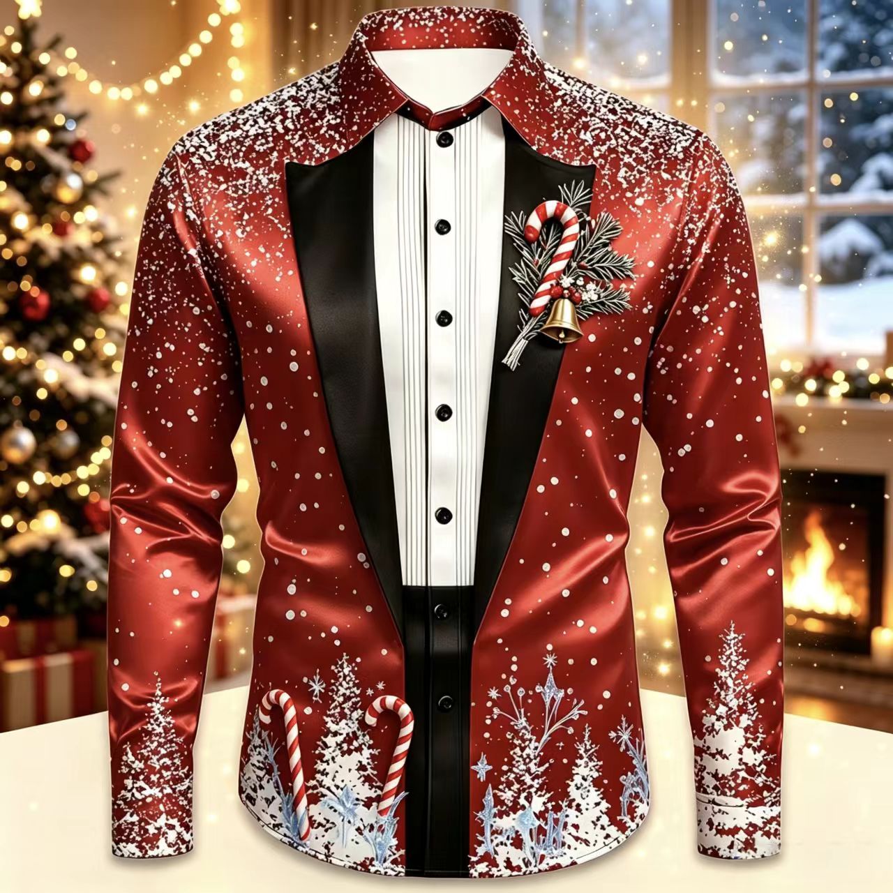 Men Christmas Satin Long Sleev – обзор и цена Mens Satin Silk Dress Shirt