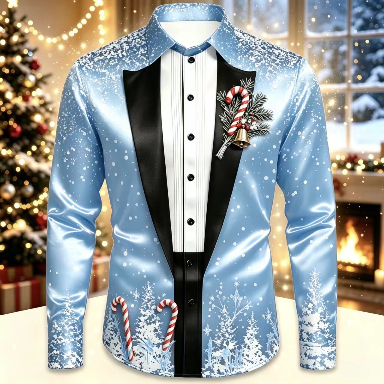 Men Christmas Satin Long Sleev – обзор и цена Mens Satin Silk Dress Shirt