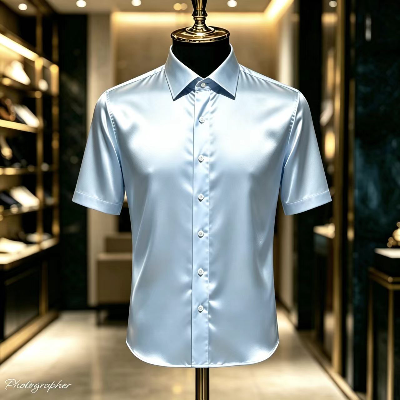 Men's Solid Color Satin Short- – обзор и цена Mens Satin Silk Dress Shirt