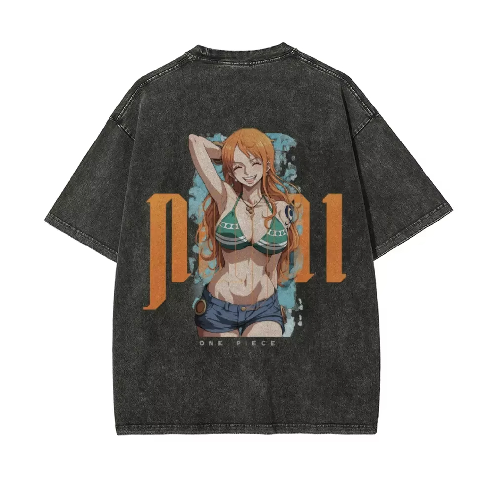 Футболка Nami One Piece: Сексу – обзор и цена Acid Wash Vintage Graphic T Shirt