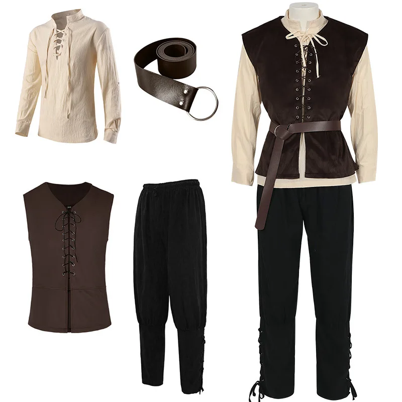 Средневековые рубашки, готичес – обзор и цена Medieval Gothic Lace Up Pirate Shirt