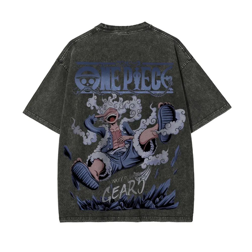 Футболка мужская Gear 5 Luffy  – обзор и цена Acid Wash Vintage Graphic T Shirt
