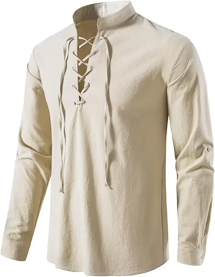 Комплект из 2 предметов: мужск – обзор и цена Medieval Gothic Lace Up Pirate Shirt