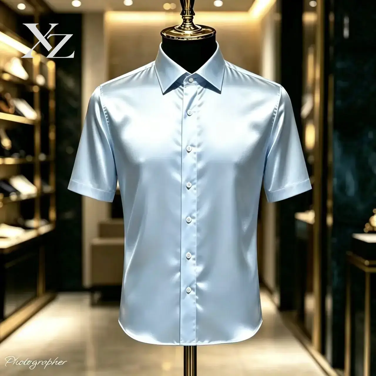 Премиальная мужская однотонная – обзор и цена Mens Satin Silk Dress Shirt
