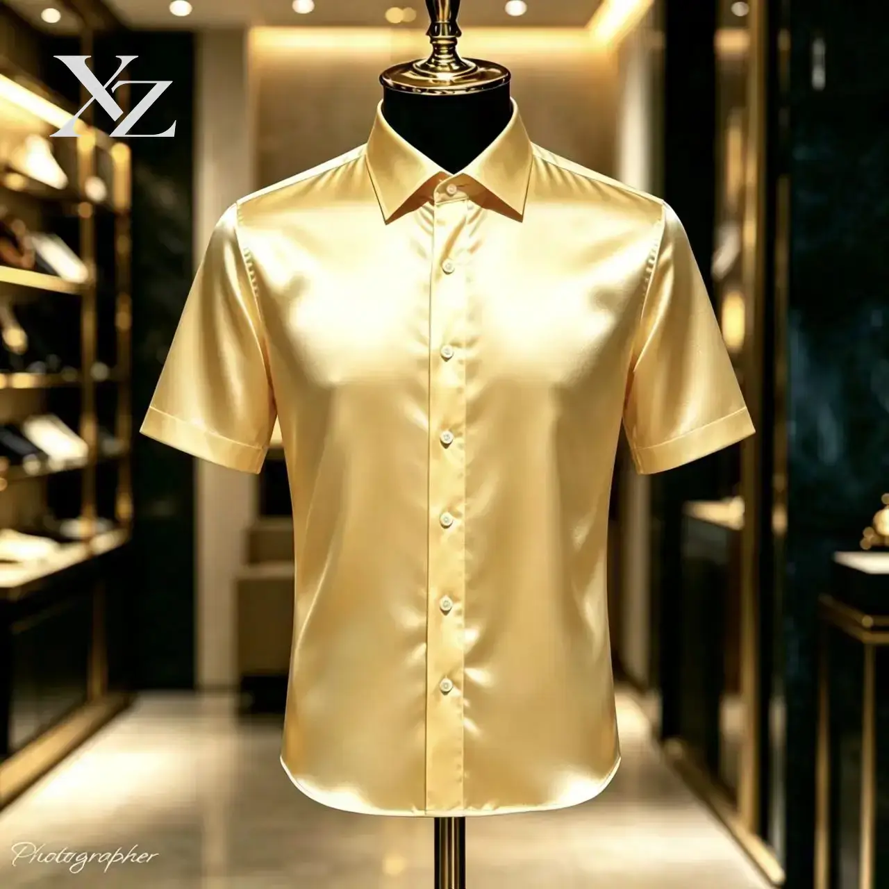 Премиальная мужская однотонная – обзор и цена Mens Satin Silk Dress Shirt