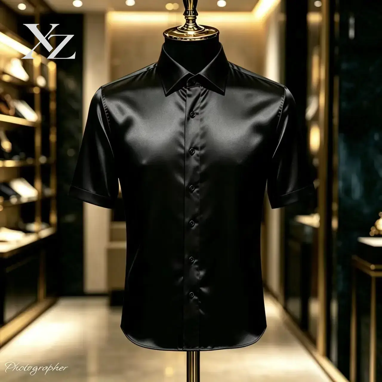 Премиальная мужская однотонная – обзор и цена Mens Satin Silk Dress Shirt