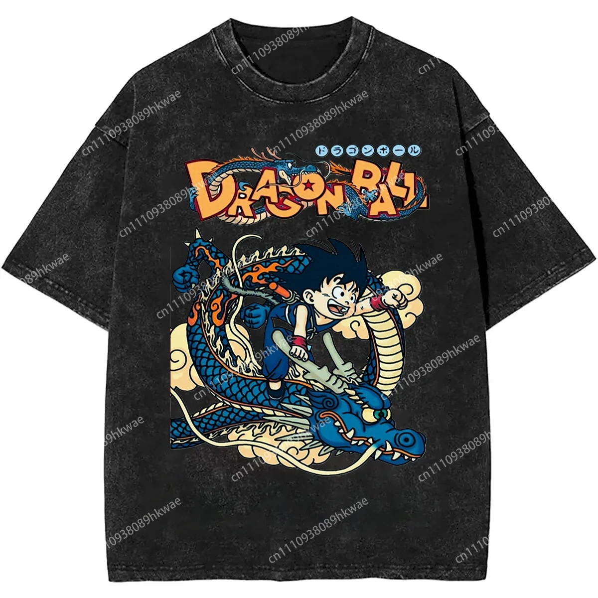 Футболка с логотипом Goku Kanj – обзор и цена Acid Wash Vintage Graphic T Shirt