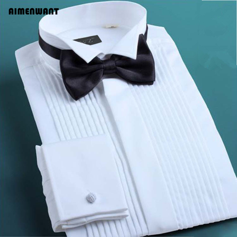 Мужская рубашка под смокинг AI – обзор и цена Mandarin Collar Formal Shirt Slim Fit