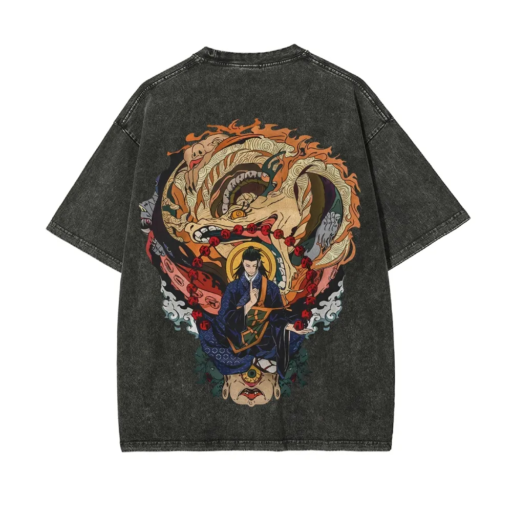 Футболка Suguru Geto Jujutsu K – обзор и цена Acid Wash Vintage Graphic T Shirt